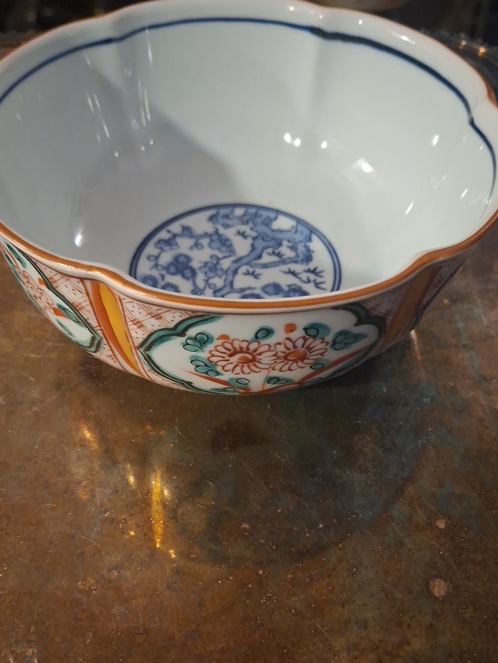 Mid 50s Japanese Imari Scalloped Bowl